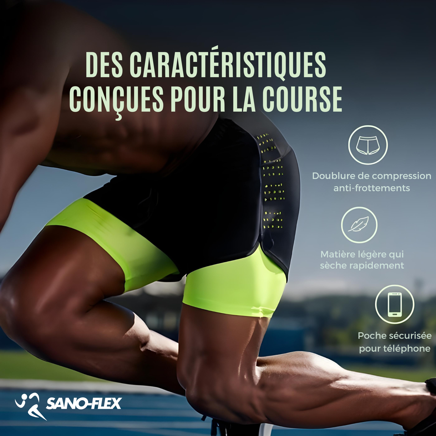 Short de course 2-en-1