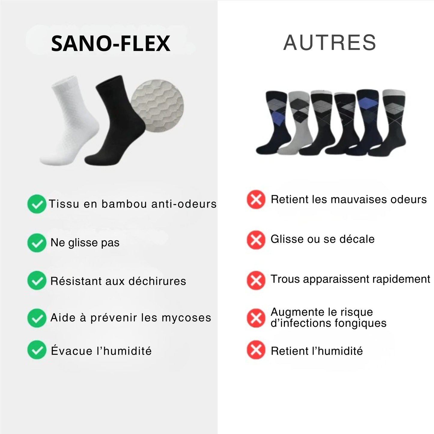 Chaussettes en bambou premium